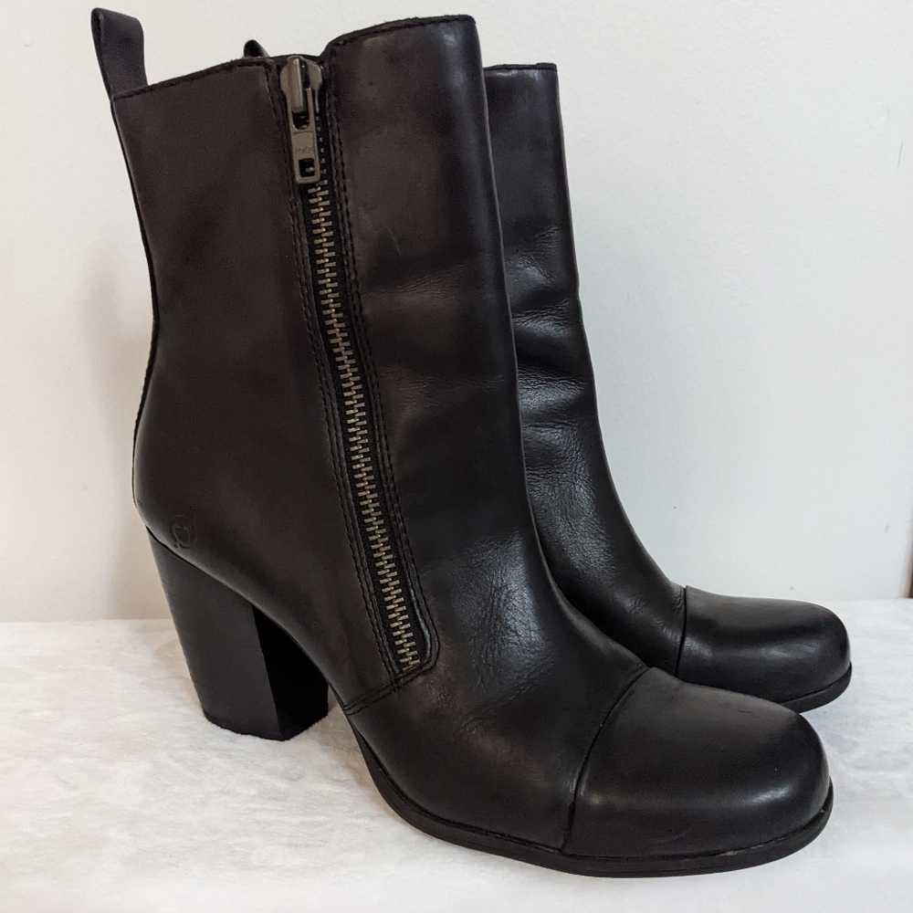 Born Black Ankle Boots with Zipper